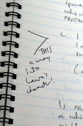 One of Kevin Elyot's Mouth to Mouth notebooks